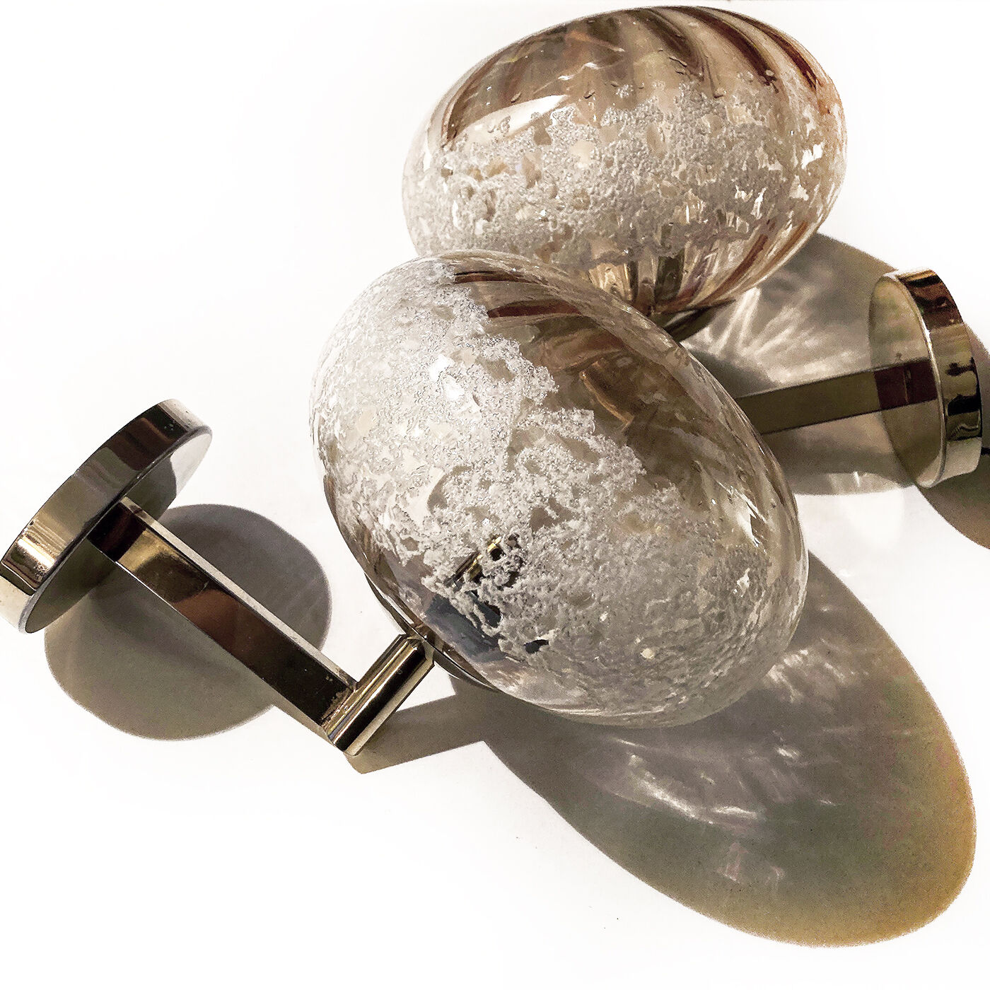 Pair of brass and glass sconces worked 1960