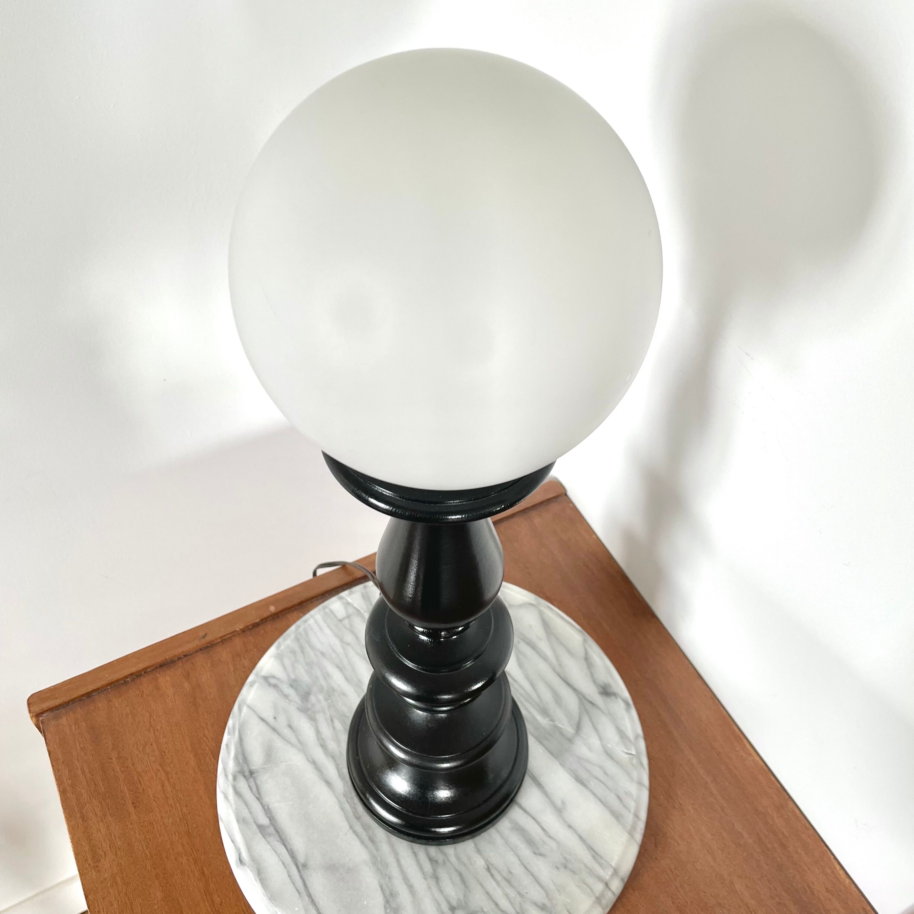 Black vintage wood lamp