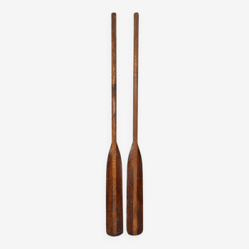 Pair of wooden oars