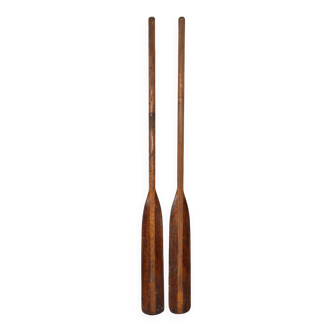 Pair of wooden oars