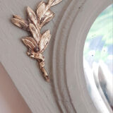 Old mirror patinated green of gray