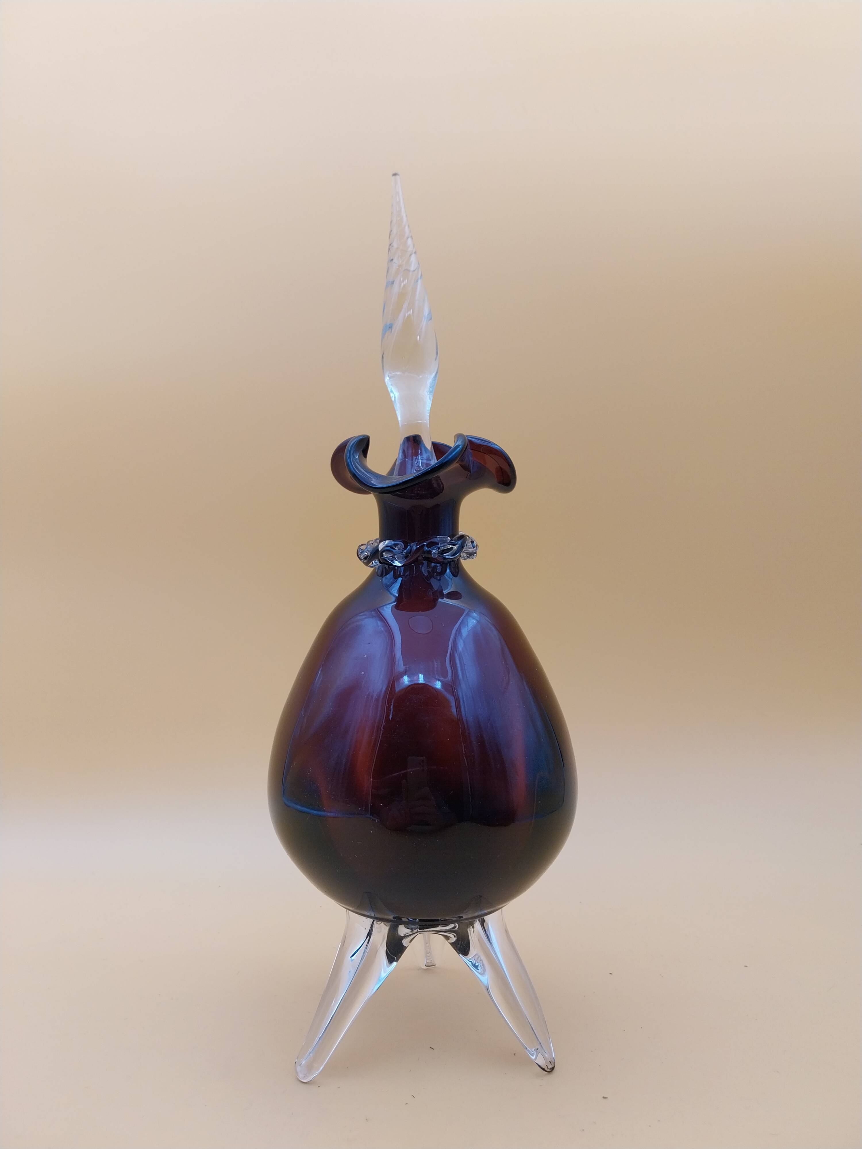 Tripod glass carafe Murano bottle