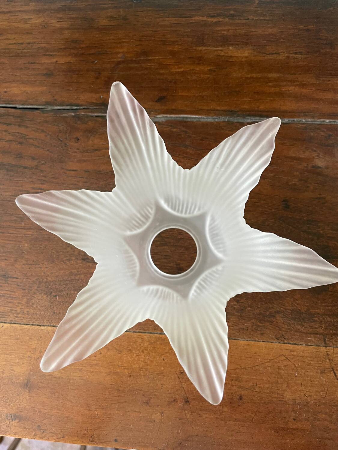 Antique frosted glass tulip globe