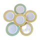 Set of 4 flat plates Saint-Amand pastel yellow and almond green 60s