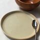 6 Plates dessert Beige sandstone red edge diameter 18cm