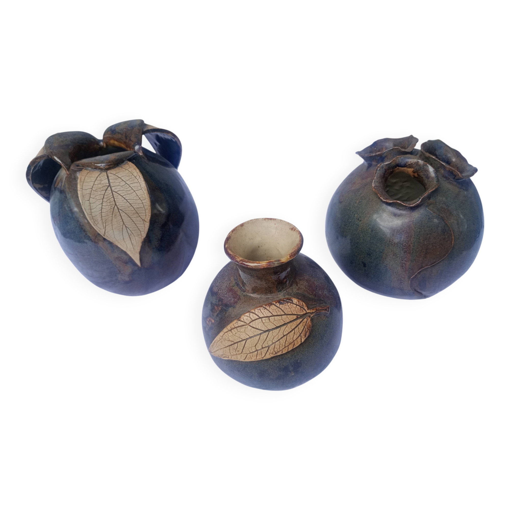 Atelier Freiling 3x round vase for small bouquet in stoneware Autumn ambiance