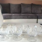 Lot 6 x Verres à Cognac en cristal taillé de Haute qualité. Gorham/Modèle Althéa. Design à double rangées d écailles