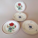 Ironware dessert plates St Amand "Capucines" and Moulin des Loups "Prisca"