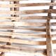 Old wooden harvest basket, slatted wooden basket, folk art.