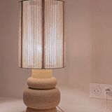 Gard stone lamp and woven cotton thread lampshade