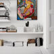 Cubist painting in colored acrylic "Sexual kiss"
