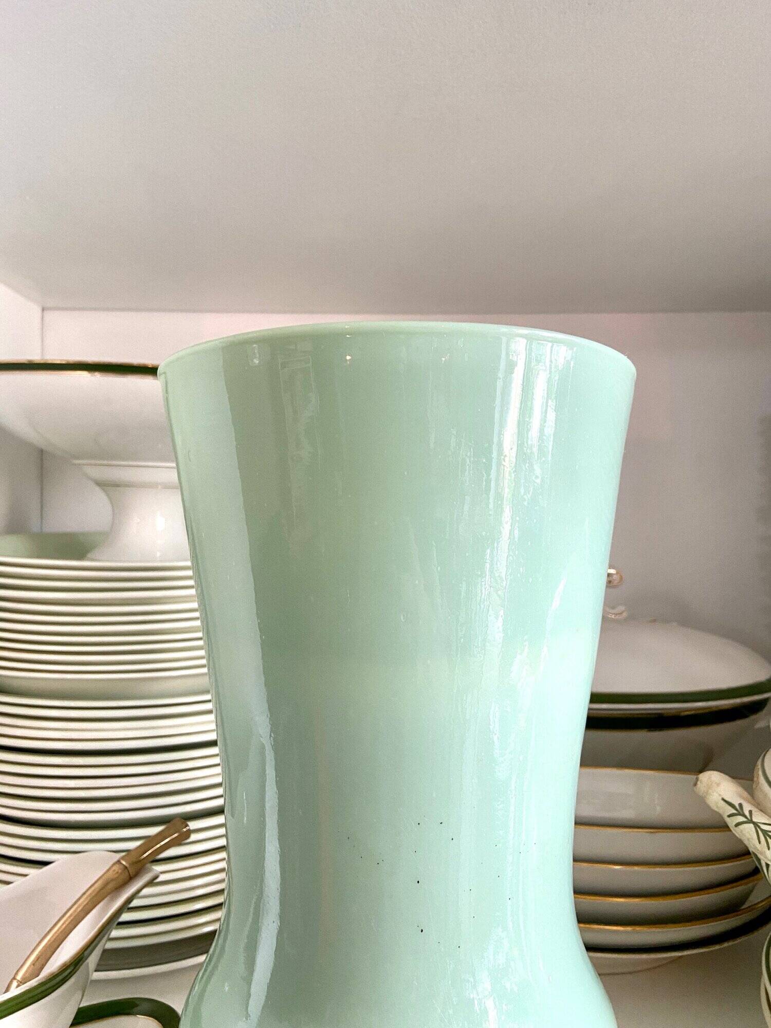 Water green opaline vase