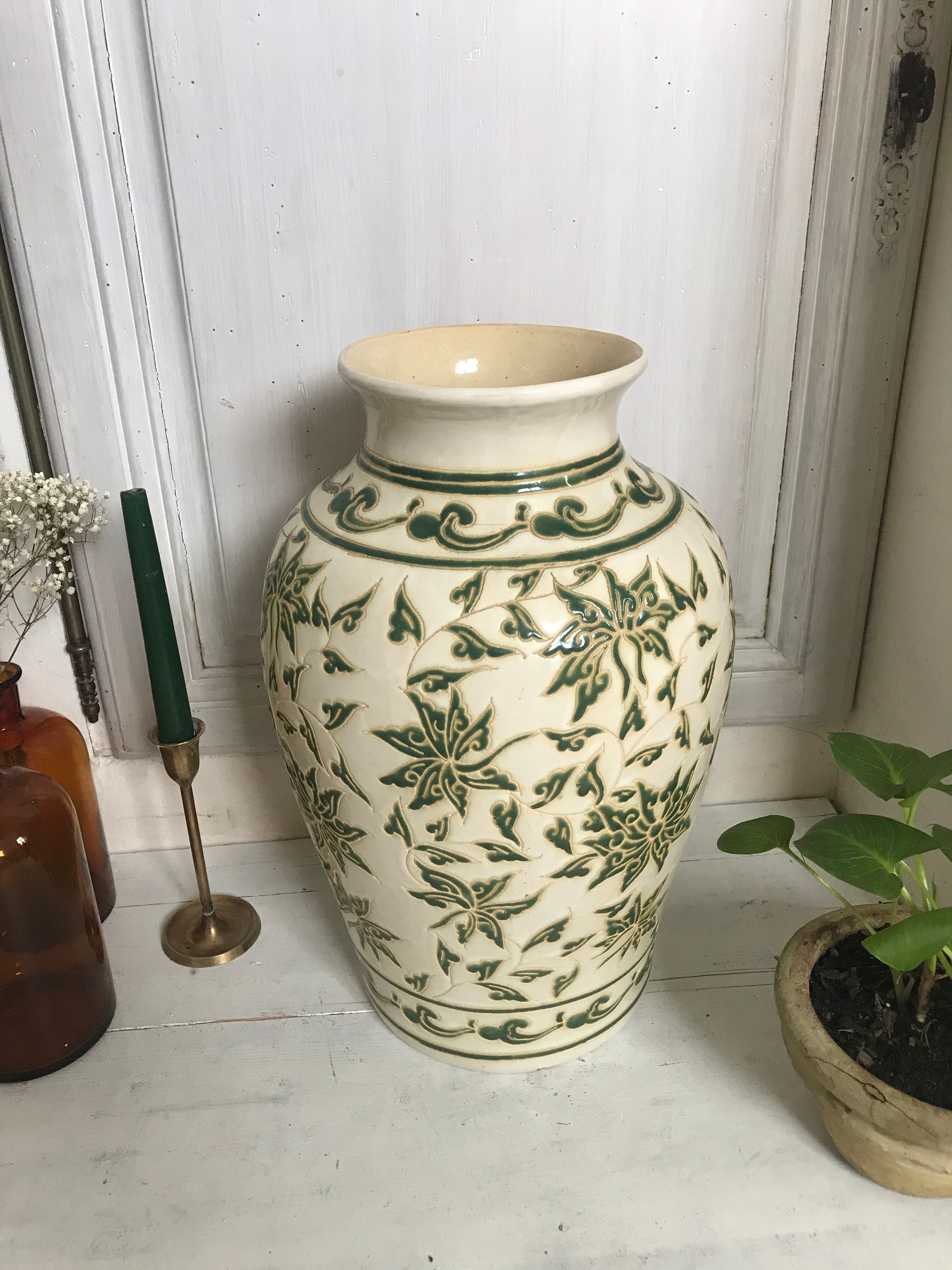 44cm enamelled ceramic vase