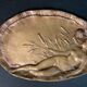 Bronze empty pocket of woman and child with reeds circa 1900