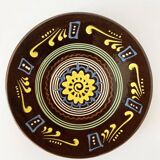 Large brown ceramic platter, 1960