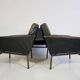 Ensemble de trois fauteuils minimalistes en cuir par COR