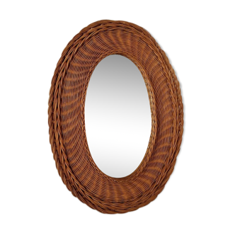 Rattan oval mirror 43x56cm
