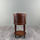 Half-moon side table in mahogany and marble, Louis XVI style, 19th century.