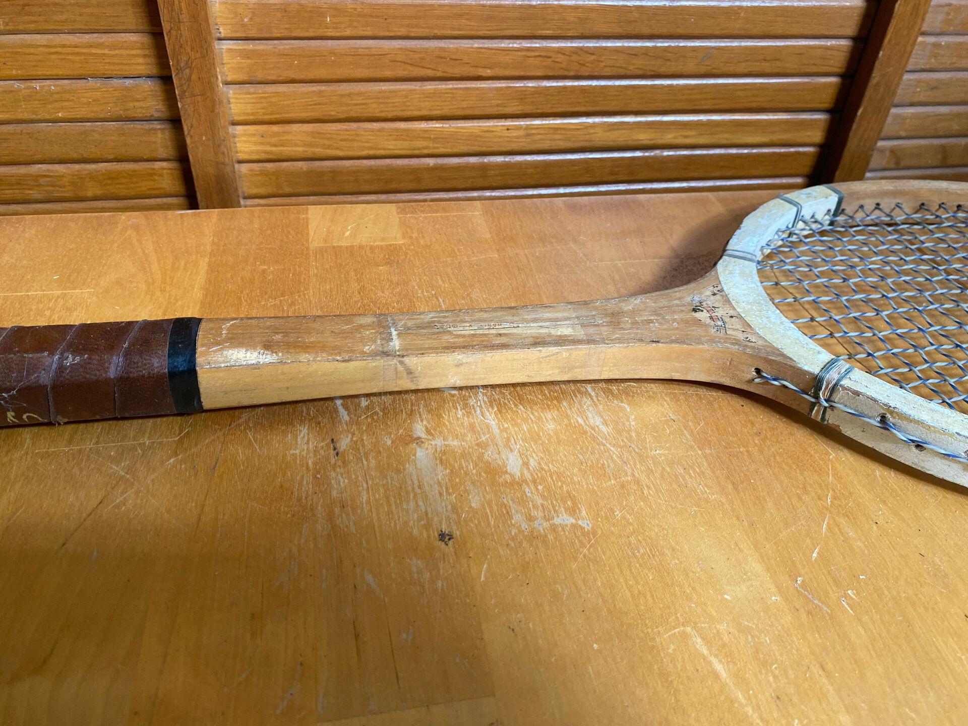 Vintage Wooden Tennis Racket #E214