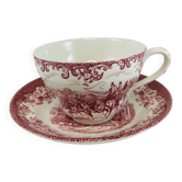 Breakfast Cup and Saucer Coaching Scenes Red by Johnson Bros