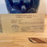 Baluster vase in Chinese porcelain with cobalt blue floral decoration.