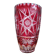 Large ruby red cut crystal vase – Central Europe 1950s