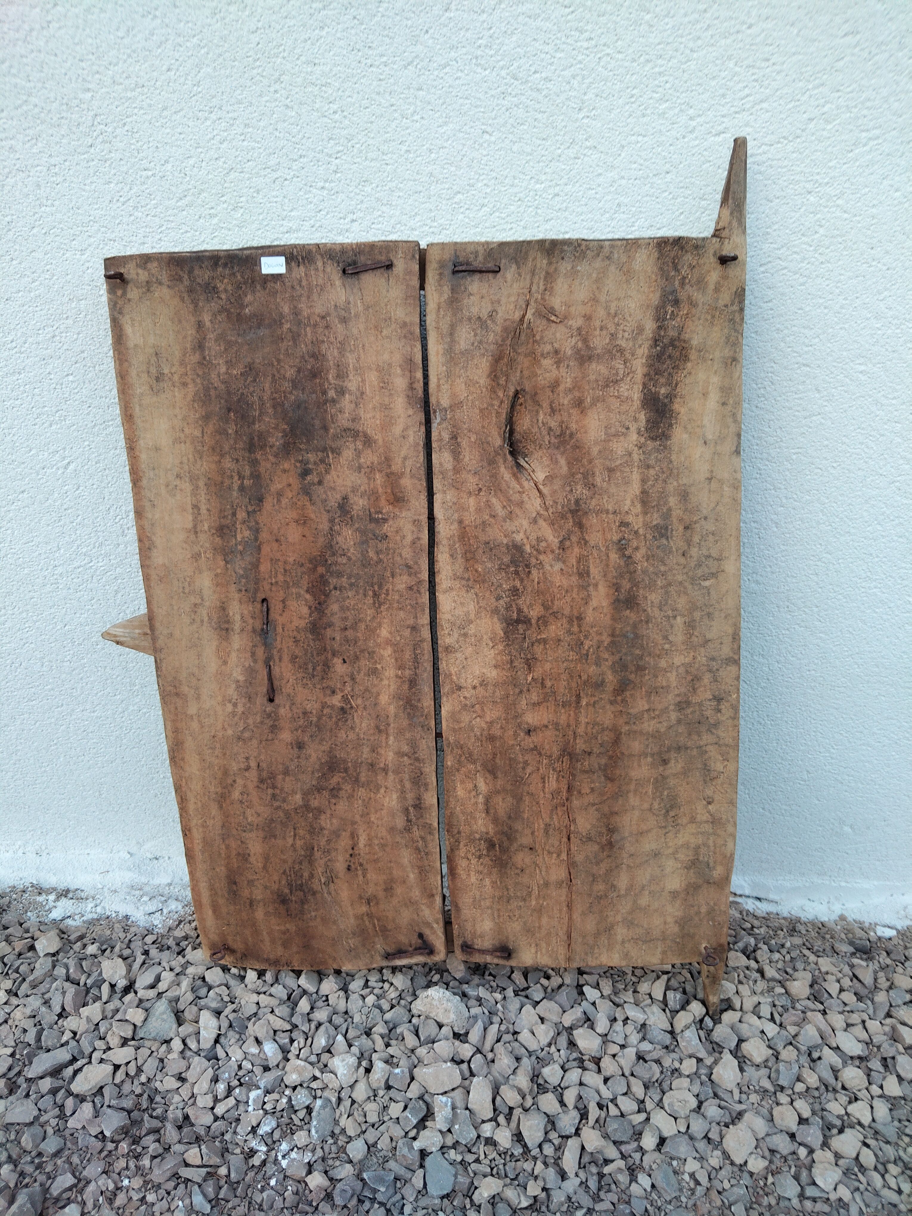 Old carved Dogon attic door – Mali – traditional lock