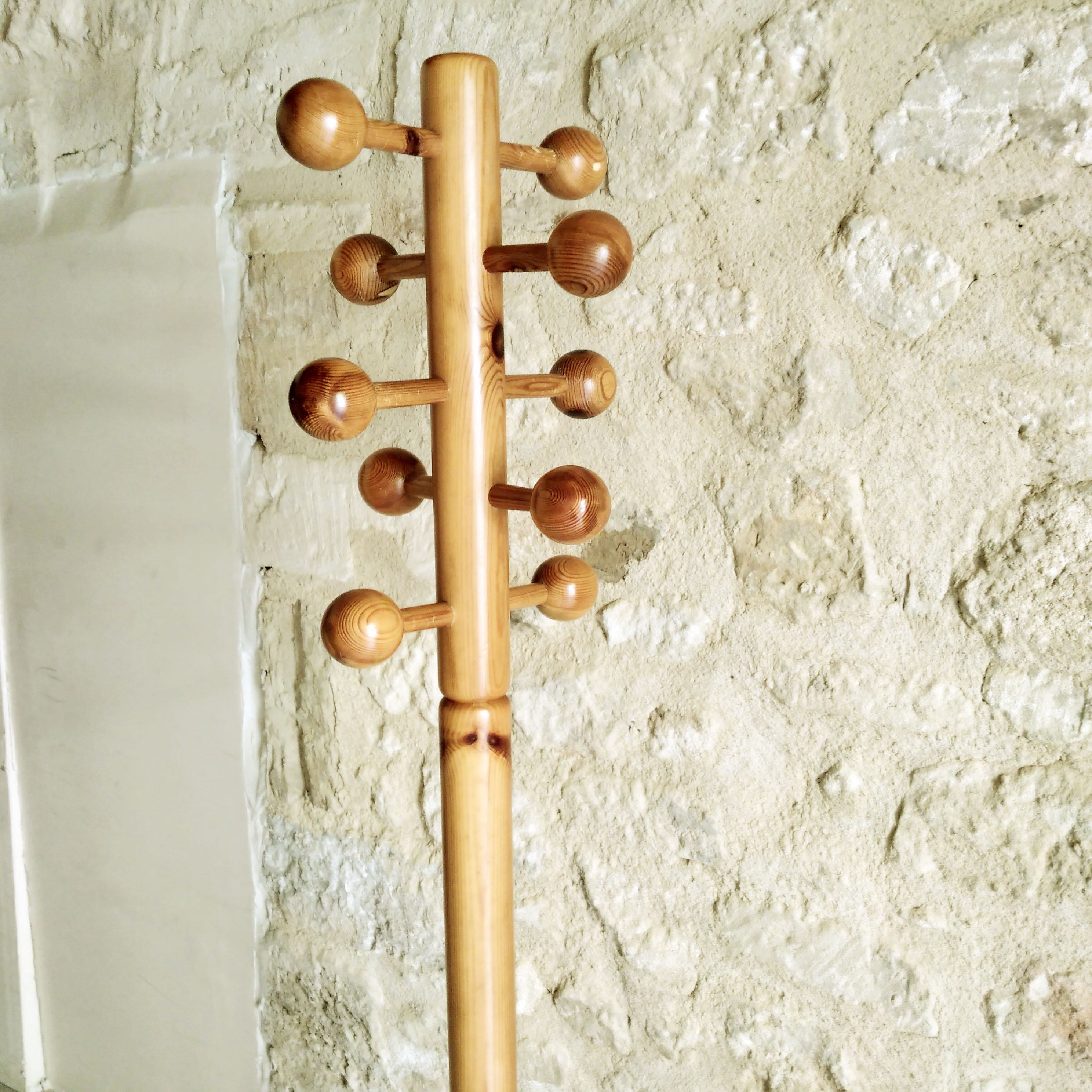 Wooden standing coat holder 1970