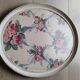 Oval resin tray with rose and ribbon pattern