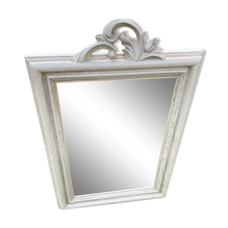 Putty gray wood mirror