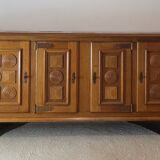 Solid oak enfilade Art Deco, circa 1940.
