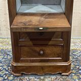 Nightstand in walnut and marble top, late 19th century