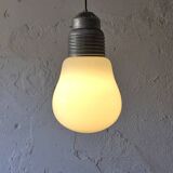 Opaline "Big Bulb" Suspension lamp, Italy 1950s