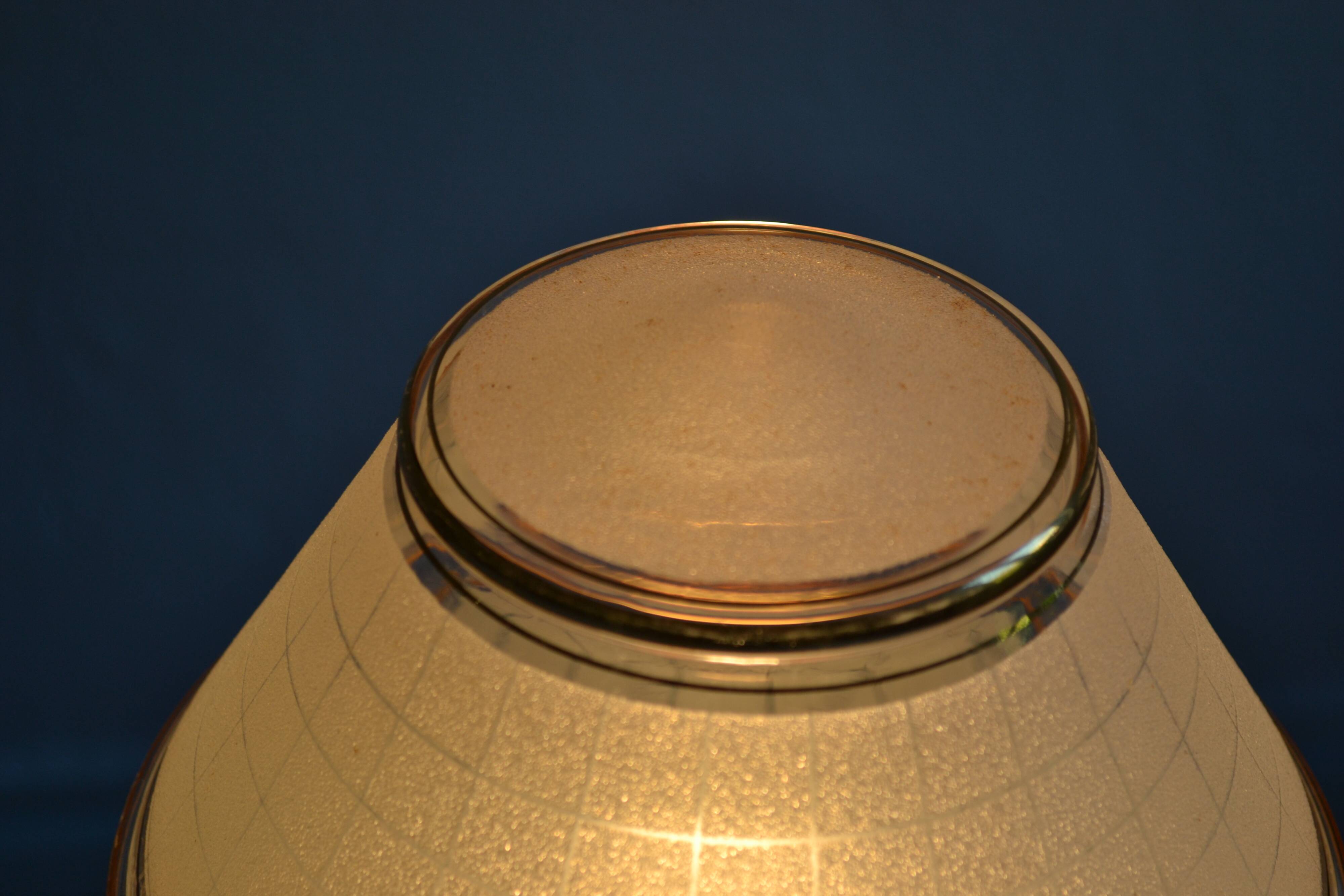Art Deco table lamp with granite glass globe
