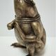 Patinated brass sculptural frog 60s