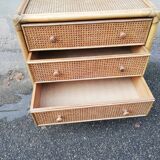 Vintage rattan chest of drawers and canning