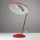 Red Shrink-Lacquered Brass Table Lamp, Germany, 1950s