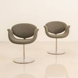 Pair of gray "Little Tulip" armchairs by Pierre Paulin for Artifort 80's