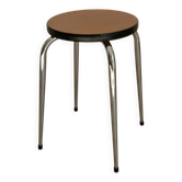 Tabouret rond vintage en formica années 70