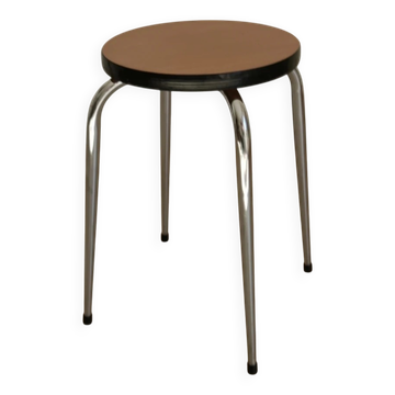 Vintage round stool in Formica from the 1970s.