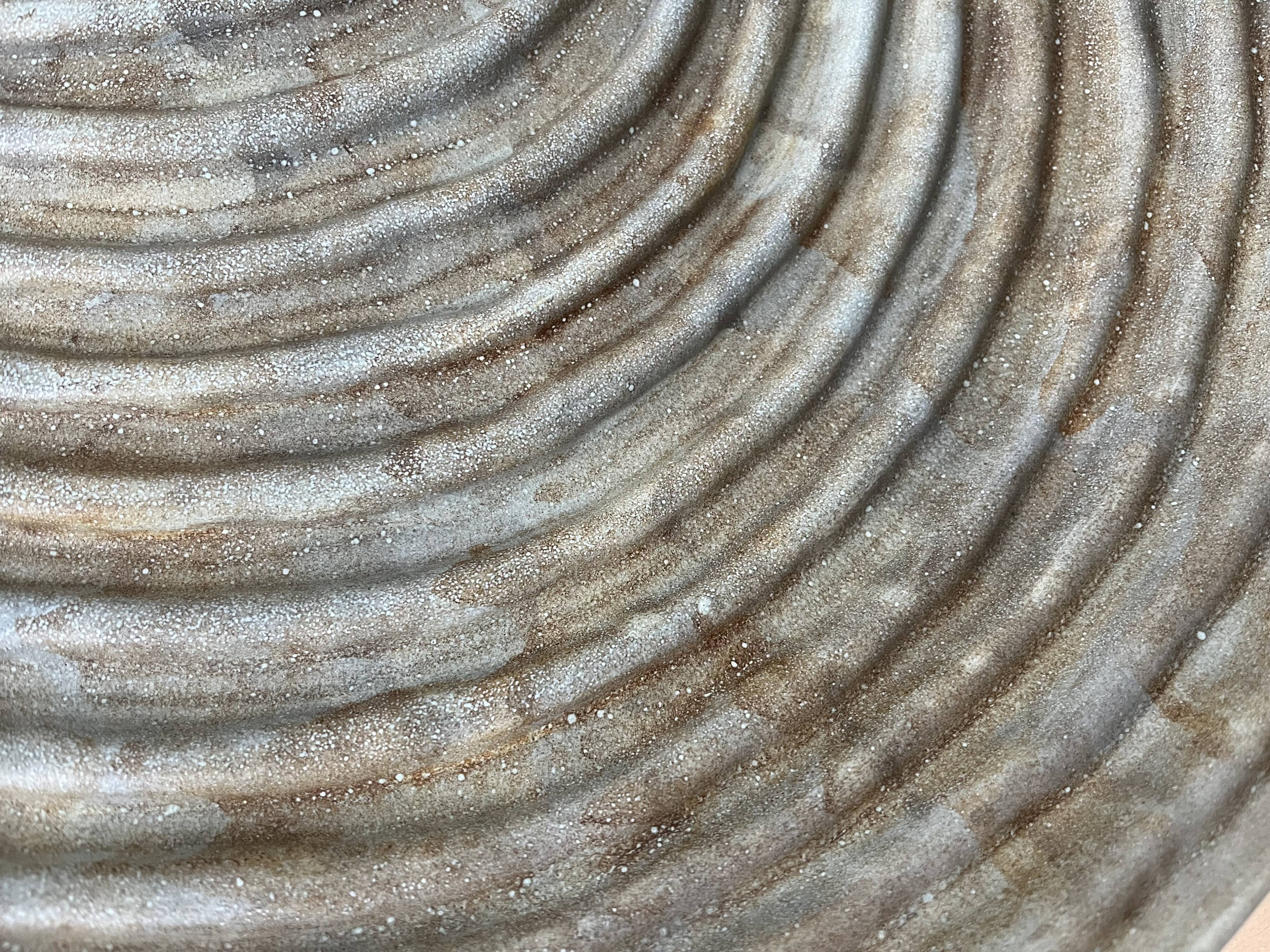 Large ceramic shell dish by Dominique Guillot for Vallauris 1960, giant oyster dish