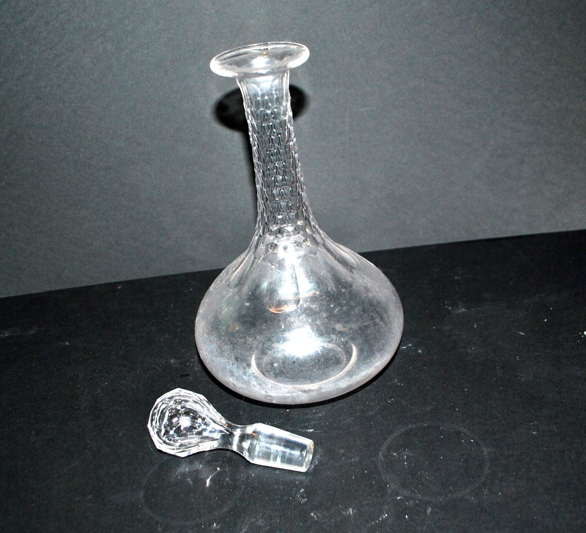 Baccarat tortoiseshell cut crystal carafe H29cm