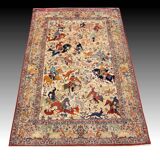 Tapis d'orient Iran Ispahan en laine et soie