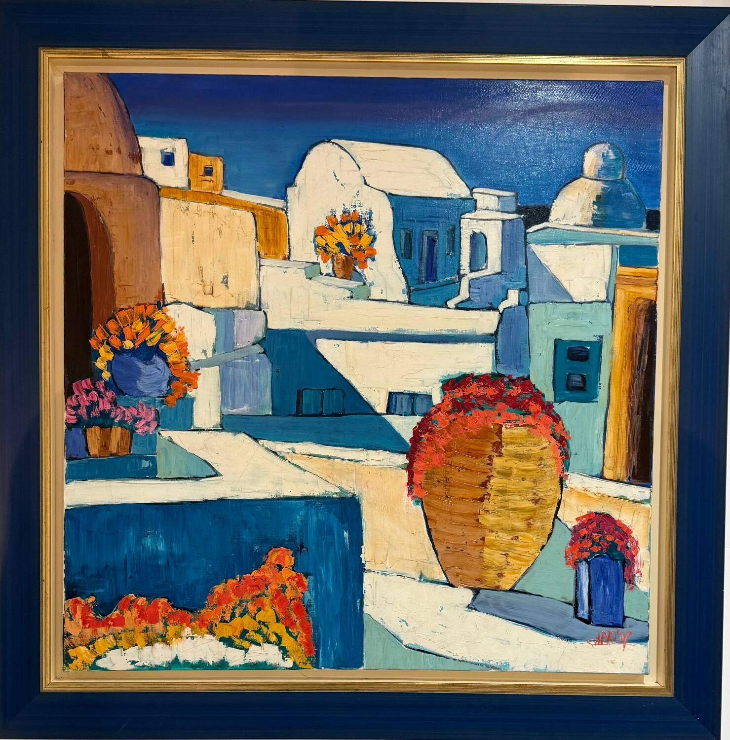 Painting "Greek Island of Mykonos" by Ghislaine Caprin