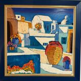 Painting "Greek Island of Mykonos" by Ghislaine Caprin