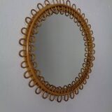 Small filigree Italian bamboo mirror, 1950s