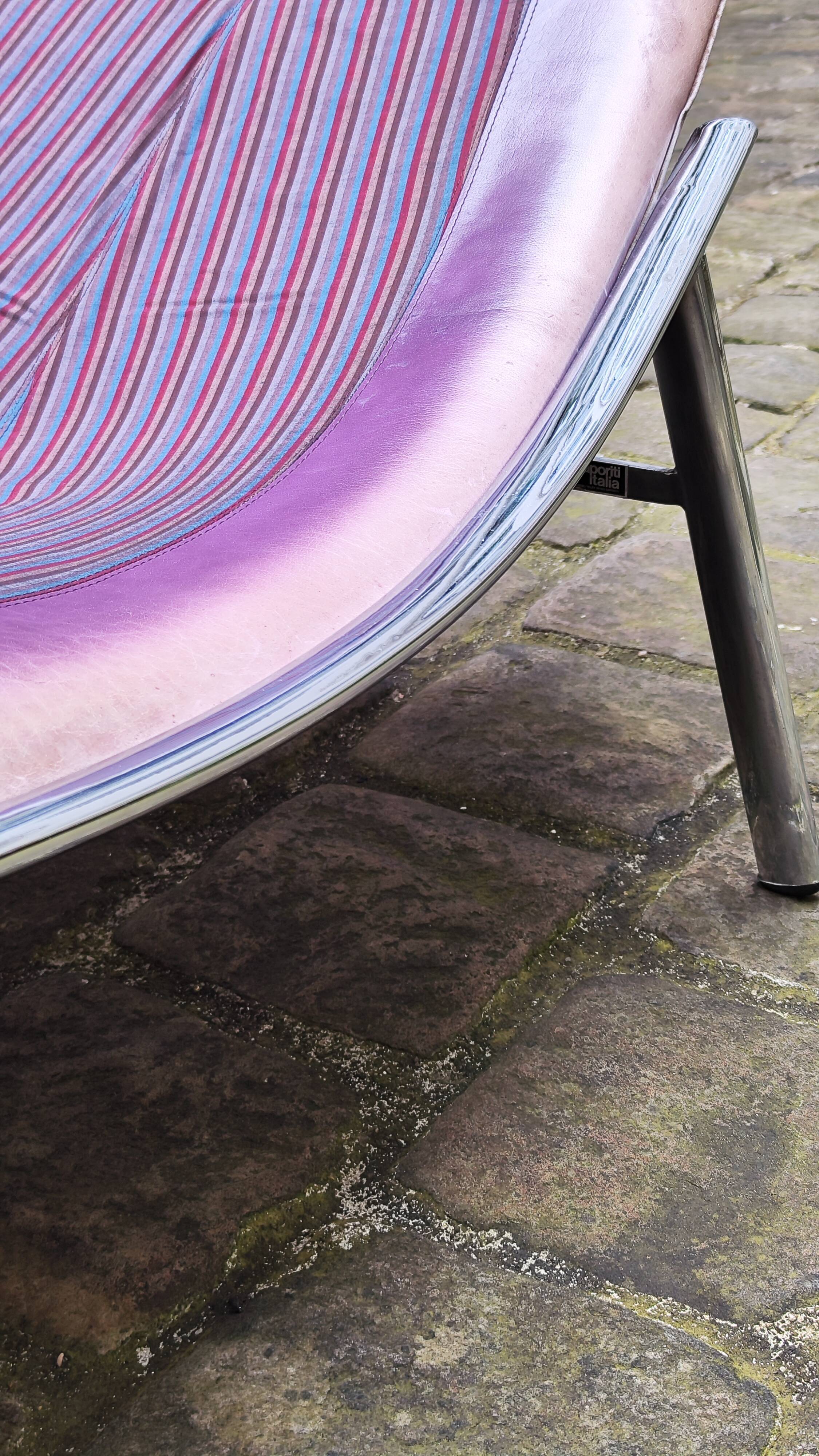 Leather armchair from the Giovanni Offredi years, Saporiti, 1970/80, Italy