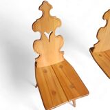 Vintage mid-century brutalist style design Tiroler chair set of 4