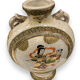 Pair of Japanese earthenware gourd vases from Satsuma