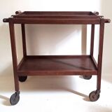 Rolling trolley with removable tray Mahogany 1930s